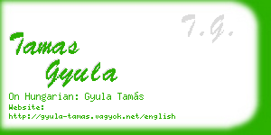tamas gyula business card